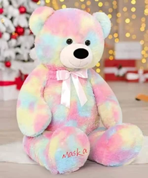 Rainbow teddy bear gift for girls-valentines day
