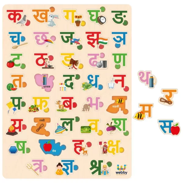 itacheeHUB Wooden Hindi Varnamala Alphabets