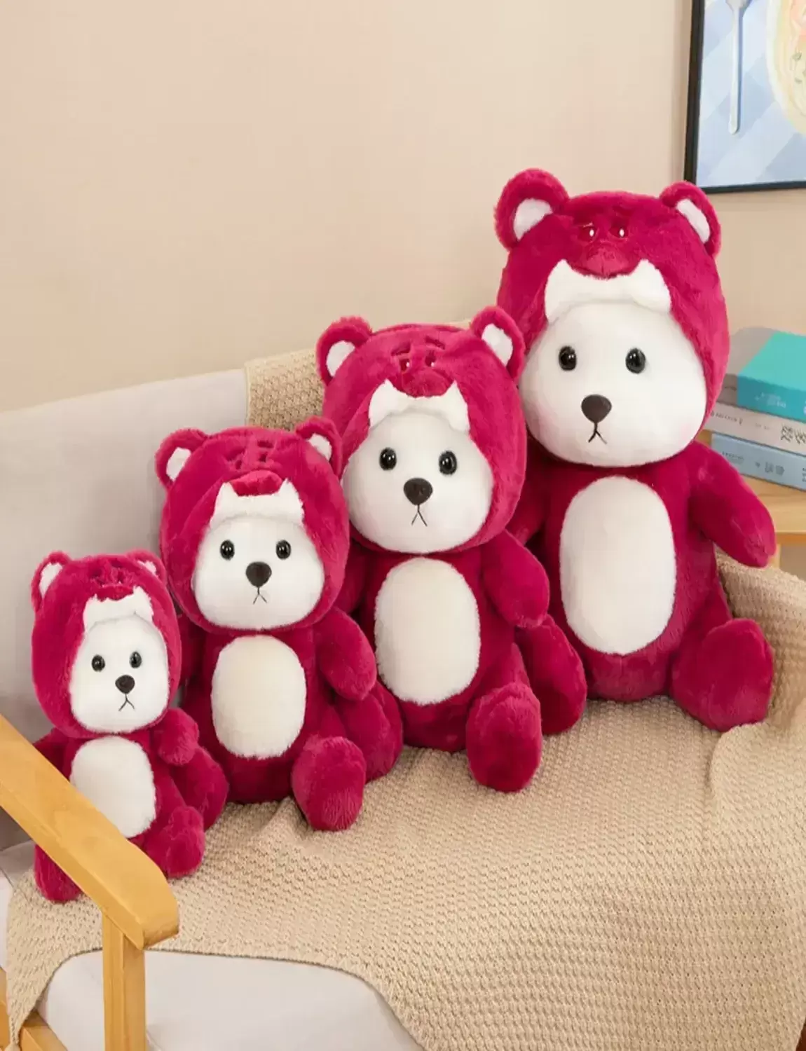 itacheehub hoodie teddy bear stuffed animal plush toy Red