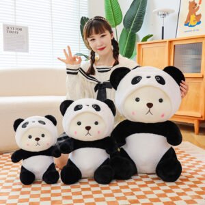 Little Bear Doll Transformation Giant Panda Teddy Plush Toy gift (imported)